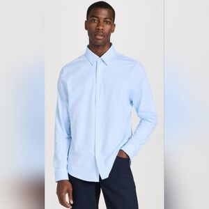 Rhone Men's Long Sleeve Commuter Shirt Classic Fit Light Blue Geo Dot XL NWT